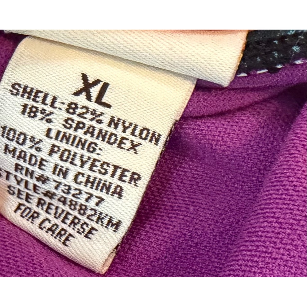 Mudd Vintage Y2K Bikini Set Purple Teal Abstract Tropical Top XL Bottom medium - Picture 6 of 7